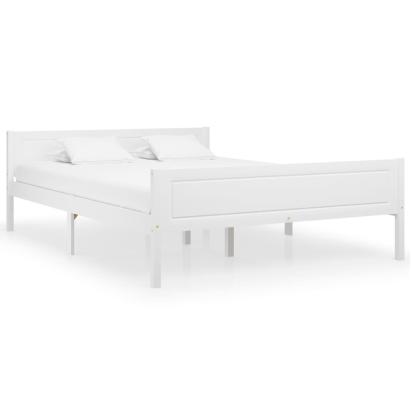 Cadru de pat, alb, 160x200 cm, lemn de pin masiv GartenMobel Dekor