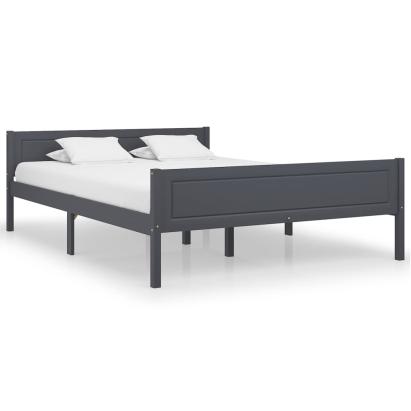 Cadru de pat, gri, 160x200 cm, lemn masiv de pin GartenMobel Dekor