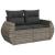 Set mobilier grădină cu perne, 6 piese, gri, poliratan GartenMobel Dekor