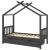Cadru pat copii cu sertar gri închis 80x160 cm lemn masiv pin GartenMobel Dekor
