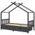 Cadru pat copii cu sertare gri închis 90x200 cm lemn masiv pin GartenMobel Dekor