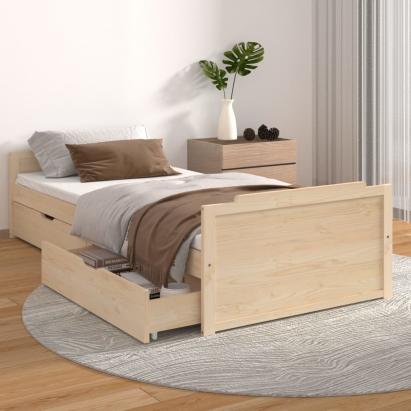 Cadru de pat cu sertare, 90x200 cm, lemn masiv de pin GartenMobel Dekor