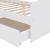 Cadru de pat cu 2 sertare, alb, 90 x 200 cm, lemn masiv de pin GartenMobel Dekor