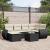 Set canapele de grădină cu perne, 7 piese, negru, poliratan GartenMobel Dekor