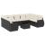 Set canapele de grădină cu perne, 10 piese, negru, poliratan GartenMobel Dekor