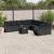 Set canapele de grădină cu perne, 11 piese, negru, poliratan GartenMobel Dekor