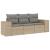 Set canapele de grădină, 3 piese, cu perne, bej, poliratan GartenMobel Dekor