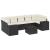 Set mobilier de grădină cu perne, 8 piese, negru, poliratan GartenMobel Dekor