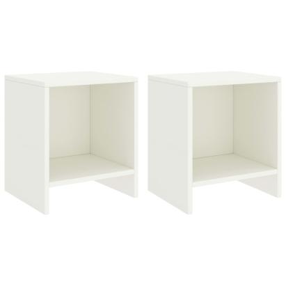 Noptiere, 2 buc., alb, 35 x 30 x 40 cm, lemn masiv de pin GartenMobel Dekor
