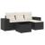 Set mobilier de grădină cu perne, 5 piese, negru, poliratan GartenMobel Dekor