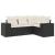 Set mobilier de grădină cu perne, 4 piese, negru, poliratan GartenMobel Dekor