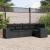 Set mobilier de grădină cu perne, 5 piese, negru, poliratan GartenMobel Dekor