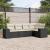 Set mobilier de grădină cu perne, 5 piese, negru, poliratan GartenMobel Dekor