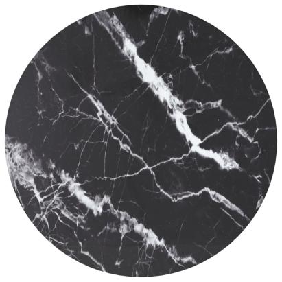 Blat masă negru Ø40x0,8 cm, sticlă securizată cu design marmură GartenMobel Dekor