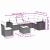 Set canapele de grădină cu perne, 7 piese, negru, poliratan GartenMobel Dekor