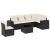 Set canapele de grădină cu perne, 7 piese, negru, poliratan GartenMobel Dekor