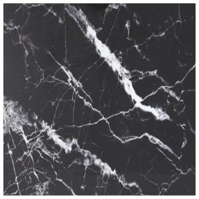 Blat masă negru 60x60cm 6mm sticlă securizată design de marmură GartenMobel Dekor