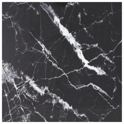 Blat masă negru 70x70 cm 6 mm sticlă securizată design marmură GartenMobel Dekor