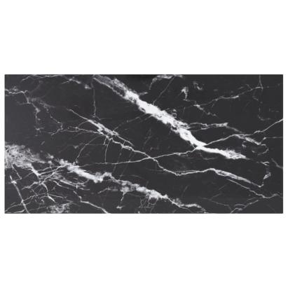 Blat masă negru 100x50 cm 6 mm sticlă securizată design marmură GartenMobel Dekor