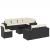 Set mobilier de grădină cu perne, 9 piese, negru, poliratan GartenMobel Dekor