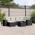 Set canapele de grădină cu perne, 7 piese, negru, poliratan GartenMobel Dekor
