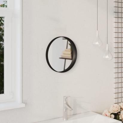 Oglindă de perete, negru, 30 cm GartenMobel Dekor