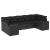 Set canapele de grădină cu perne, 7 piese, negru, poliratan GartenMobel Dekor
