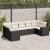 Set canapele de grădină cu perne, 7 piese, negru, poliratan GartenMobel Dekor