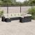 Set canapele de grădină cu perne, 10 piese, negru, poliratan GartenMobel Dekor