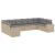 Set canapele de grădină cu perne, 10 piese, bej, poliratan GartenMobel Dekor