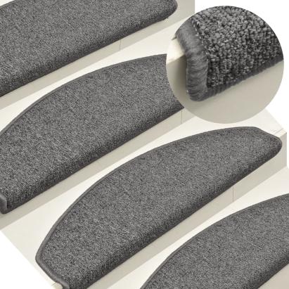 Covorașe pentru trepte scară, 15 buc., gri închis, 65x24x4 cm GartenMobel Dekor
