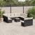 Set canapele de grădină, 12 piese, cu perne, negru, poliratan GartenMobel Dekor