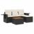 Set mobilier de grădină cu perne, 5 piese, negru, poliratan GartenMobel Dekor