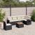 Set canapele de grădină cu perne, 7 piese, negru, poliratan GartenMobel Dekor