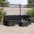 Set canapele de grădină cu perne, 7 piese, negru, poliratan GartenMobel Dekor