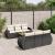 Set canapele de grădină cu perne, 7 piese, negru, poliratan GartenMobel Dekor