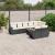 Set mobilier de grădină cu perne, 9 piese, negru, poliratan GartenMobel Dekor