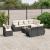 Set mobilier de grădină cu perne, 9 piese, negru, poliratan GartenMobel Dekor