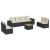 Set mobilier de grădină cu perne, 9 piese, negru, poliratan GartenMobel Dekor