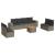 Set canapele de grădină, 9 piese, cu perne, gri, poliratan GartenMobel Dekor