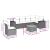 Set canapele de grădină cu perne, 7 piese, negru, poliratan GartenMobel Dekor