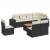 Set mobilier de grădină cu perne, 9 piese, negru, poliratan GartenMobel Dekor