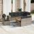 Set canapele de grădină, 9 piese, cu perne, gri, poliratan GartenMobel Dekor