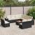 Set canapele de grădină, 12 piese, cu perne, negru, poliratan GartenMobel Dekor