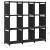 Raft expunere 9 cuburi negru 103x30x107,5 cm, material textil GartenMobel Dekor