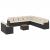 Set canapele de grădină, 12 piese, cu perne, negru, poliratan GartenMobel Dekor