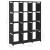 Raft expunere, 12 cuburi, negru, 103x30x141 cm, material textil GartenMobel Dekor