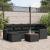 Set canapele de grădină cu perne, 7 piese, negru, poliratan GartenMobel Dekor