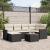 Set canapele de grădină cu perne, 7 piese, negru, poliratan GartenMobel Dekor