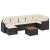 Set mobilier de grădină cu perne, 8 piese, negru, poliratan GartenMobel Dekor